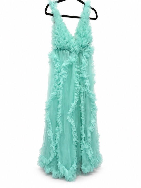 Dresses & Skirts - Maternity/bride photo shoot Ruffled V-Neck Maxi Dress in Aqua